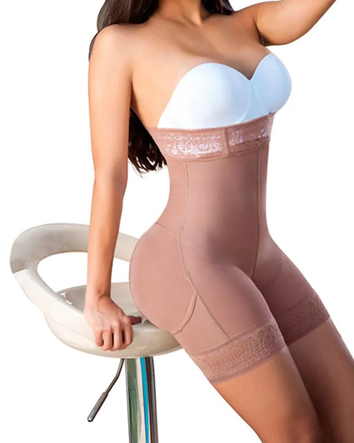 Women High Waist Short Powernet Seamless Pressure Abdomen