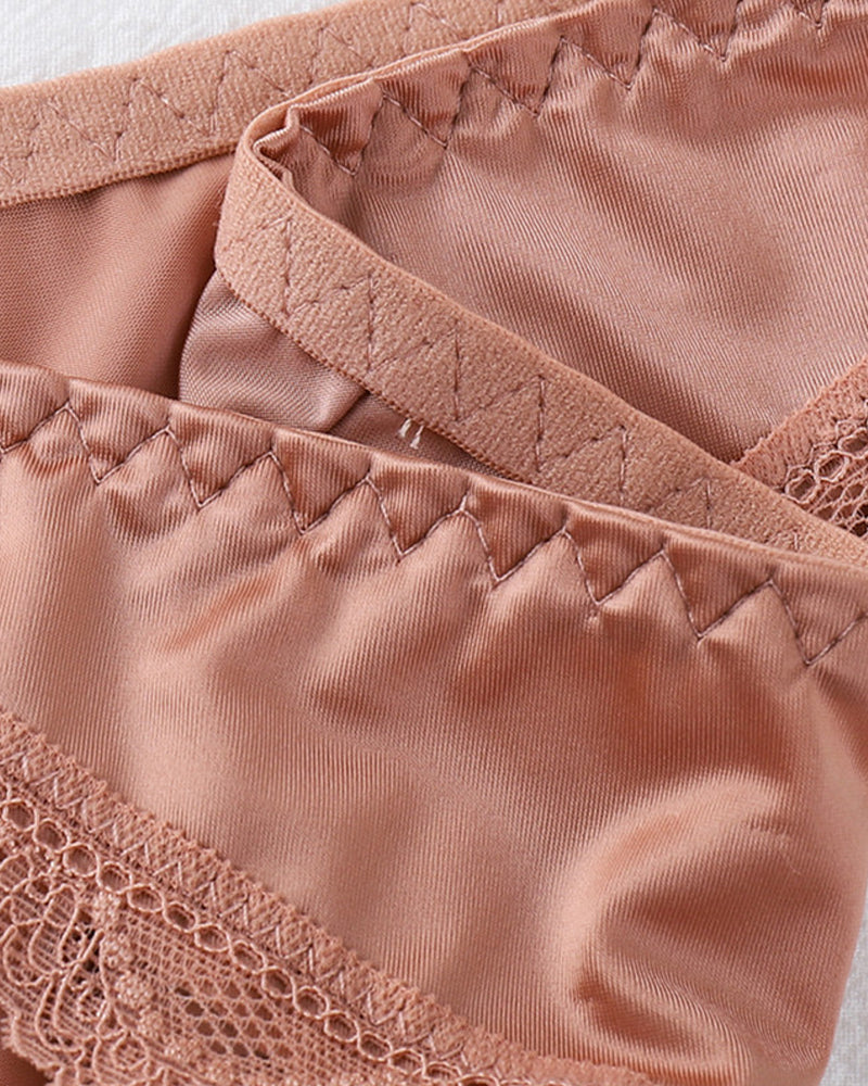 One-Piece Satin Seamless Cotton Crotch Briefs