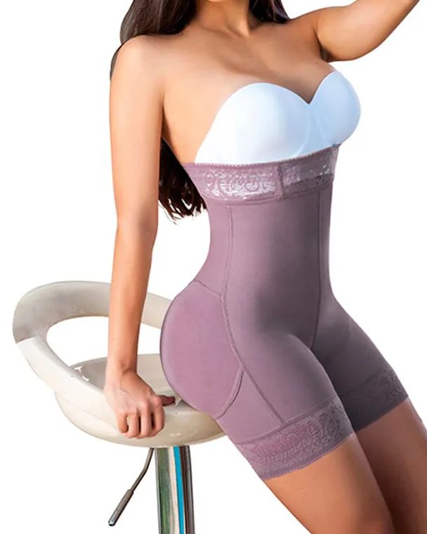 Women High Waist Short Powernet Seamless Pressure Abdomen