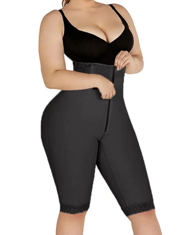 Double Compression High-Waisted Butt Lifting Shorts Knee Short And Lift Buttoks