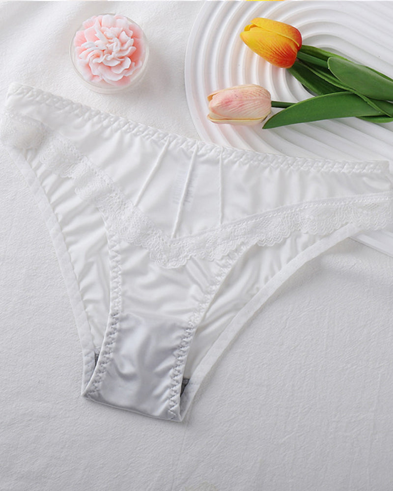One-Piece Satin Seamless Cotton Crotch Briefs