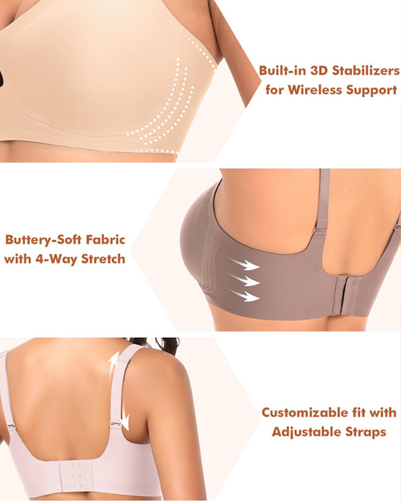 V Neck Jelly Wire Free Water Drop Push Up Bra