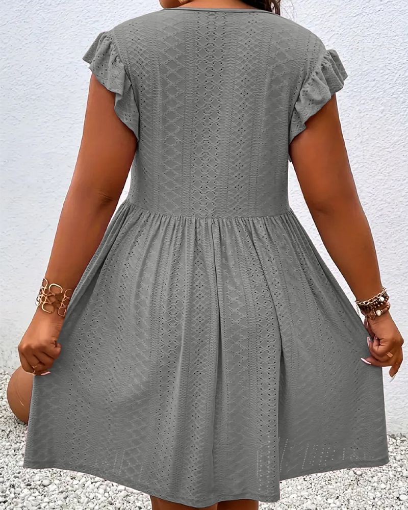Hollow Out V Neck Bohemian Maxi Dress Casual Holiday Sundress