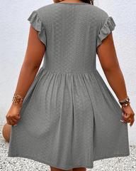 Hollow Out V Neck Bohemian Maxi Dress Casual Holiday Sundress