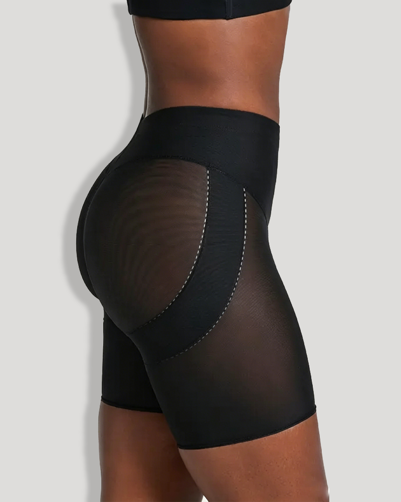 High Waist Mesh Butt Lifter Compression Shaper Shorts