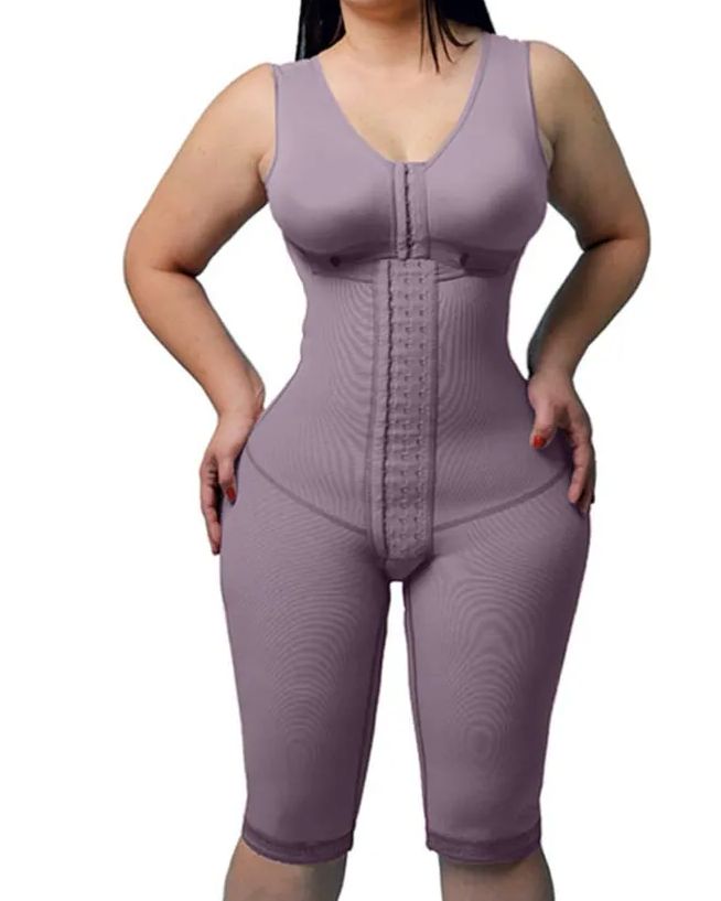 Women's Compression Shapewear Knee-length Girdle With Bra Slimming Bodysuit