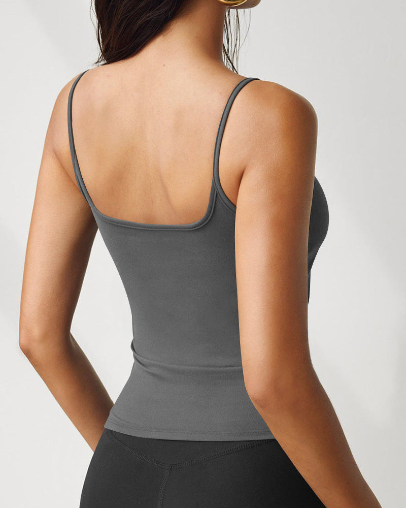 Women's Sexy Knitted Scoop Neck Slim Fit Spaghetti Strap Camisole Tank Tops