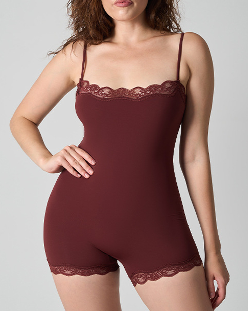 Breathable And Skin-Friendly Lace Camisole Bodysuit