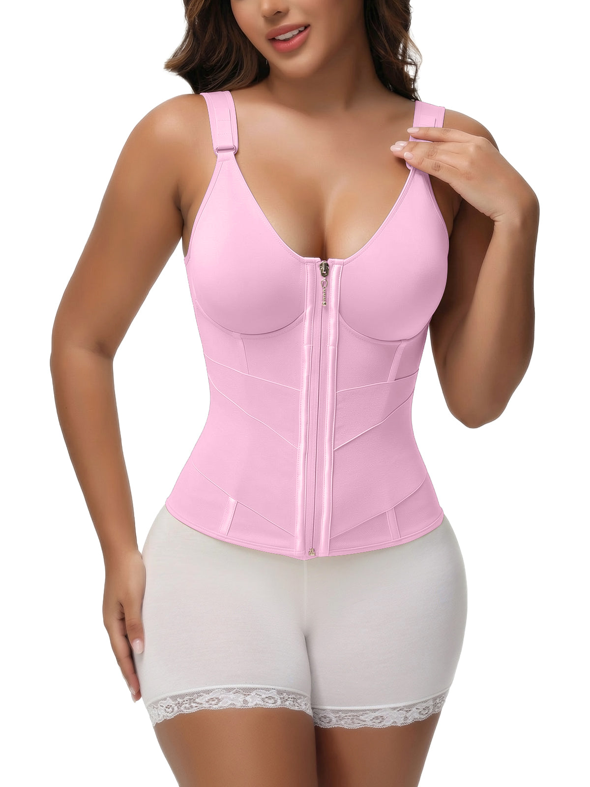 Adjustable Strap High Compression Shaper Vest With Built In Cups