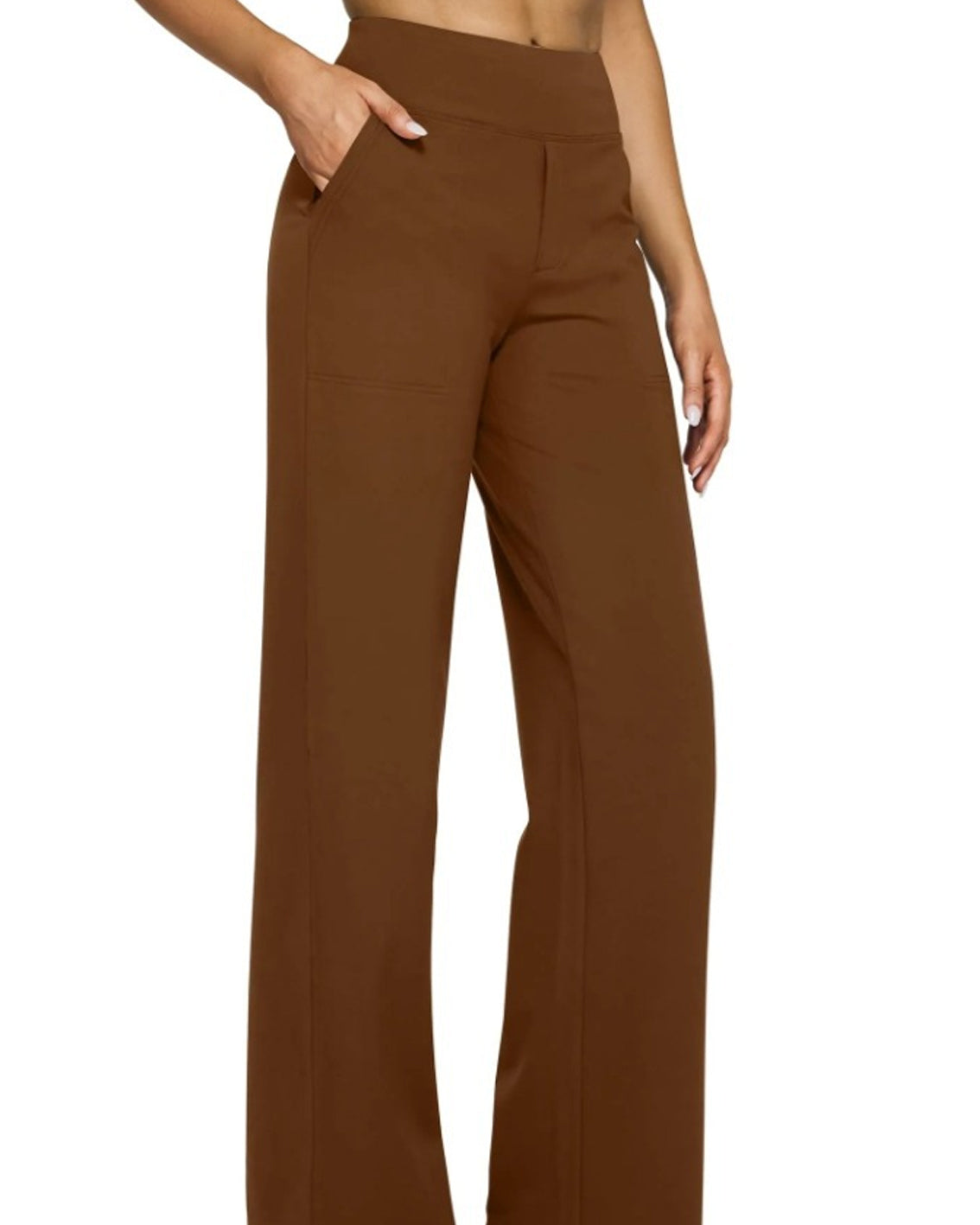 Casual High-Waisted Straight-Leg Yoga Pants with Loose Pockets | Comfort Fit