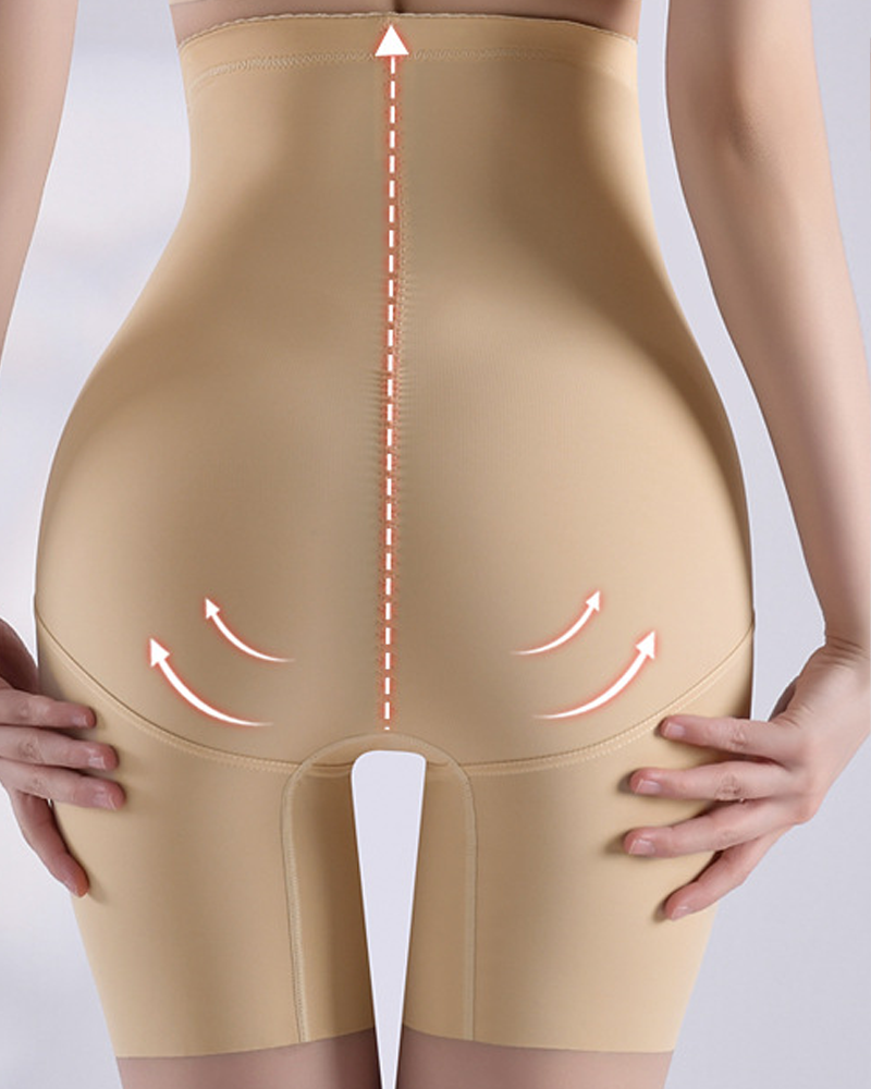 Tummy Control High Waist Shapewear With Zipper And Hook Closure