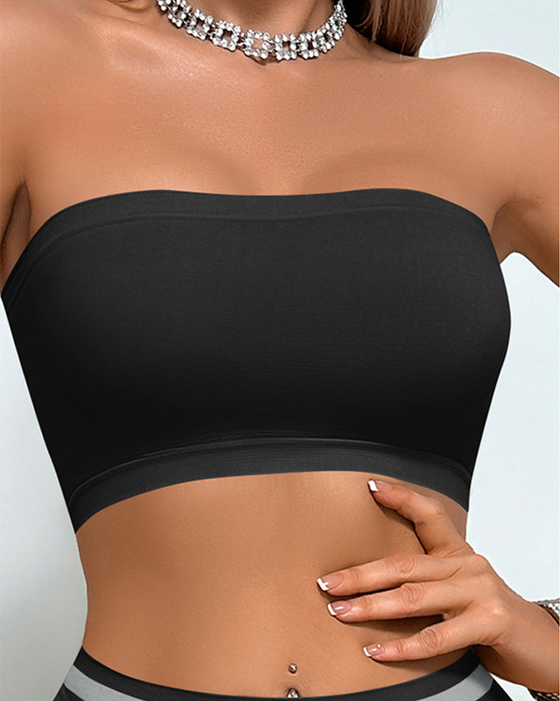 Casual Comfortable Strapless Seamless Breathable Bandeau Top