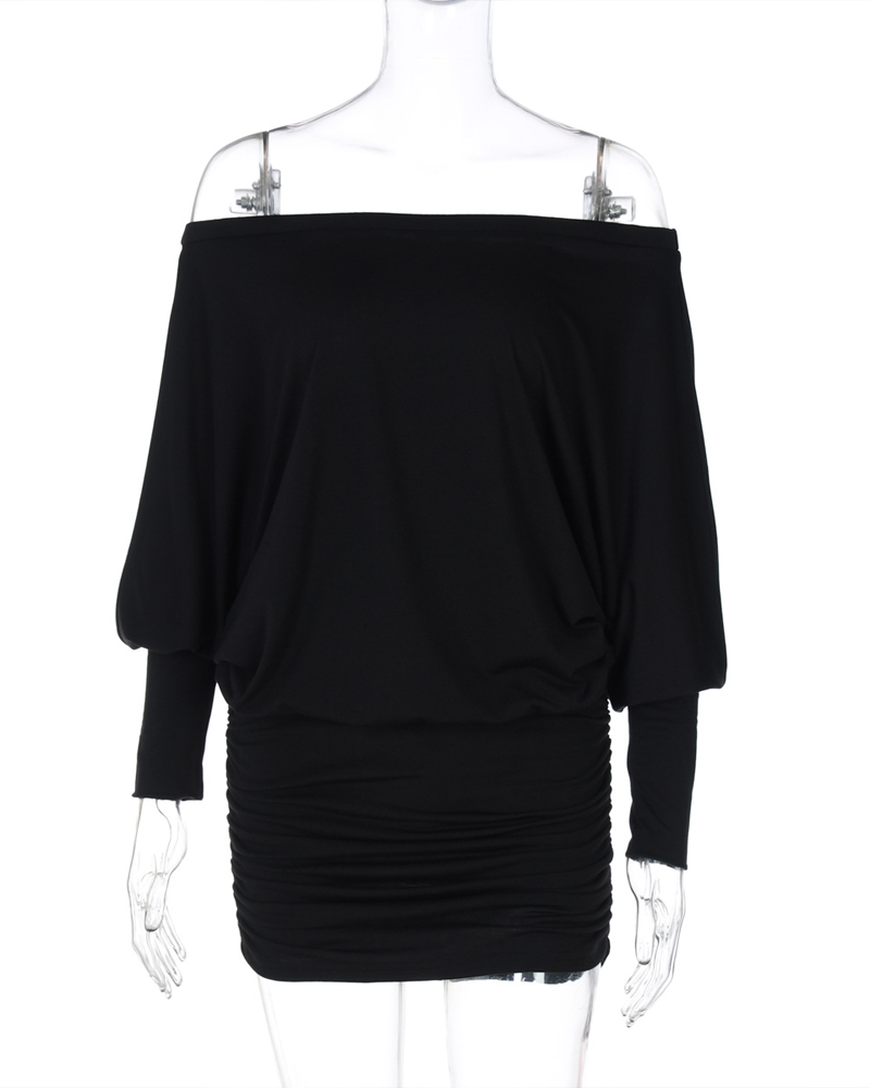 Off-Shoulder Ruched Bodycon Mini Dress
