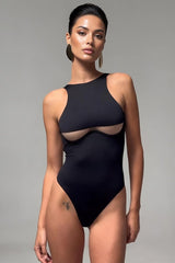 Black Cutout One Piece Swimsuit