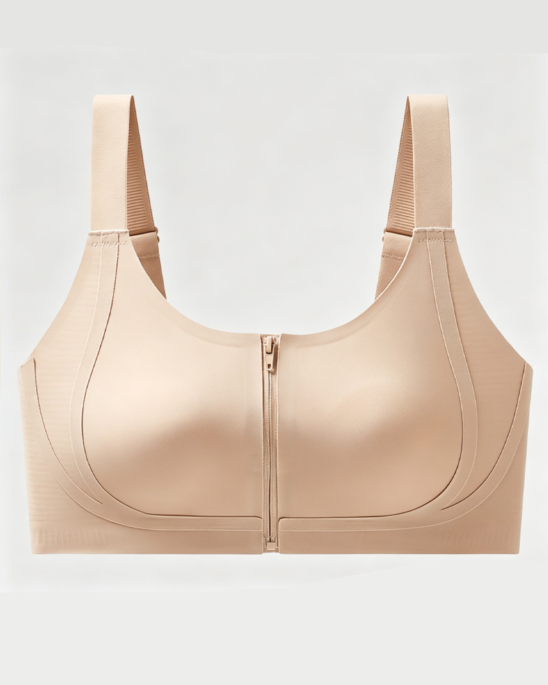 Front Zip Lift Up Anti-Sagging Gathering Bra