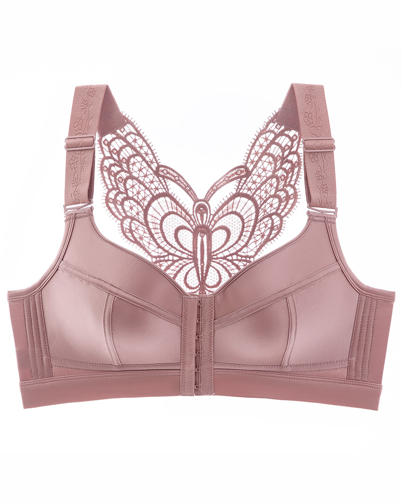 Front-Fastening Wire-Free Push-Up Anti-Sagging Butterfly Back Bra