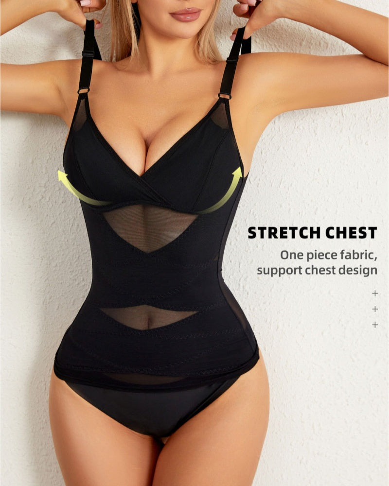 Women Tummy Control Shapewear Compression Tanks Cami Tops V-Neck Camisoles with Built in Bra