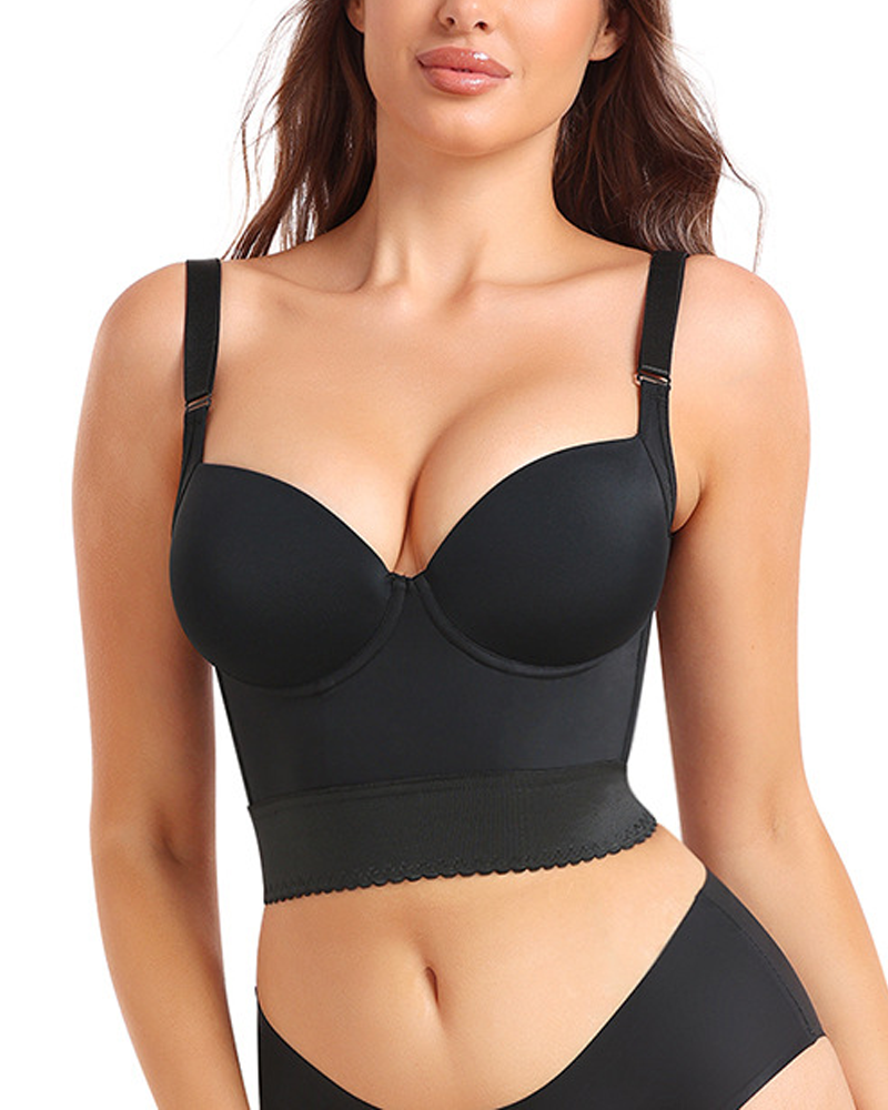 Fan-Shaped Lace Push-Up Underwire Bra