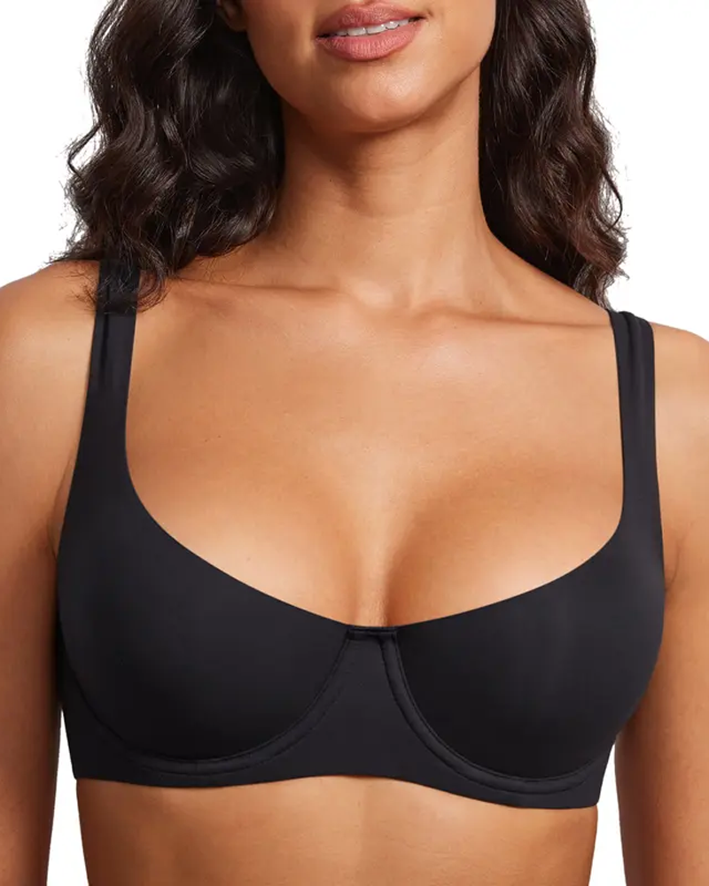 Unpadded Underwire Support Demi-Cup Bra