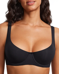 Unpadded Underwire Support Demi-Cup Bra