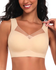 Ice Silk Seamless Wire-Free Push-Up Sports Bra