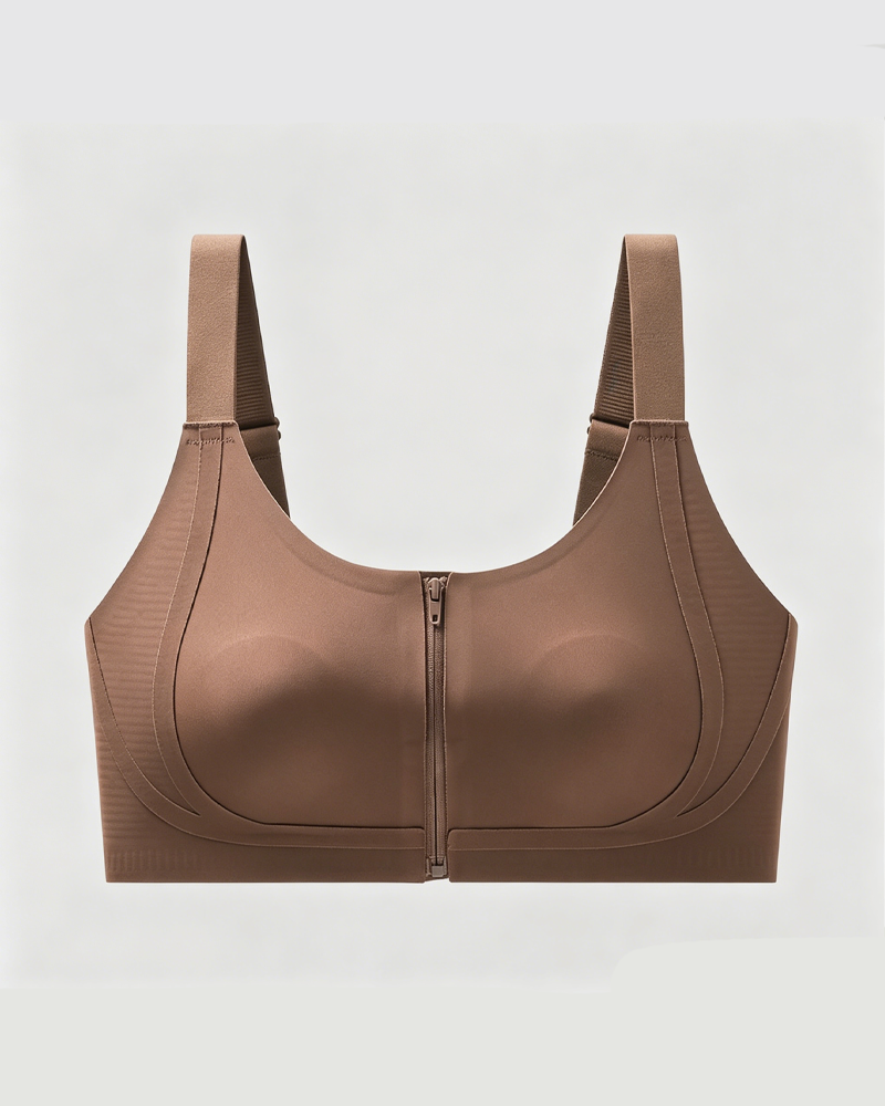 Front Zip Lift Up Anti-Sagging Gathering Bra