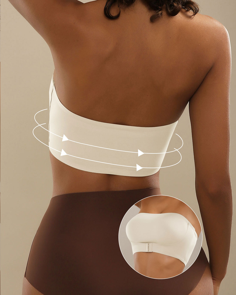 Strapless Front-Fastening Push-Up Wire-Free Bra