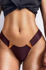 Purple Cheeky Cut Panty with V Shape