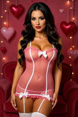 Passionate Pink Mesh Chemise
