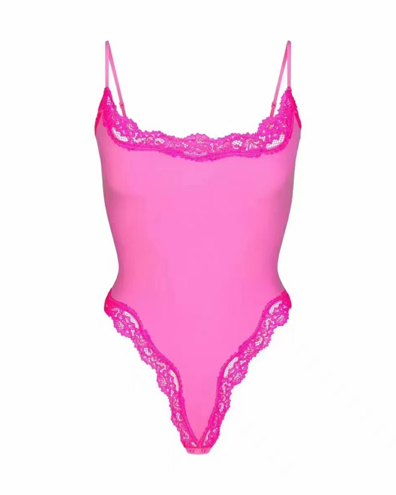 Sexy Halter-Neck Lace Bodysuit