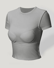 Modal Short-Sleeved Vest with Chest Pad