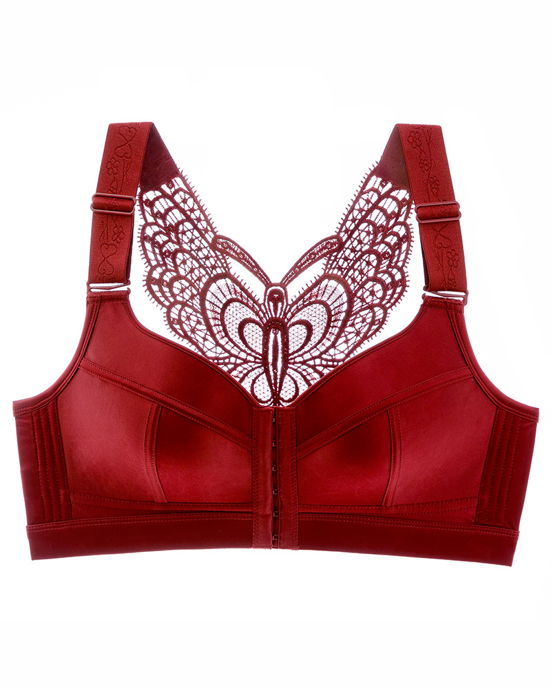 Front-Fastening Wire-Free Push-Up Anti-Sagging Butterfly Back Bra