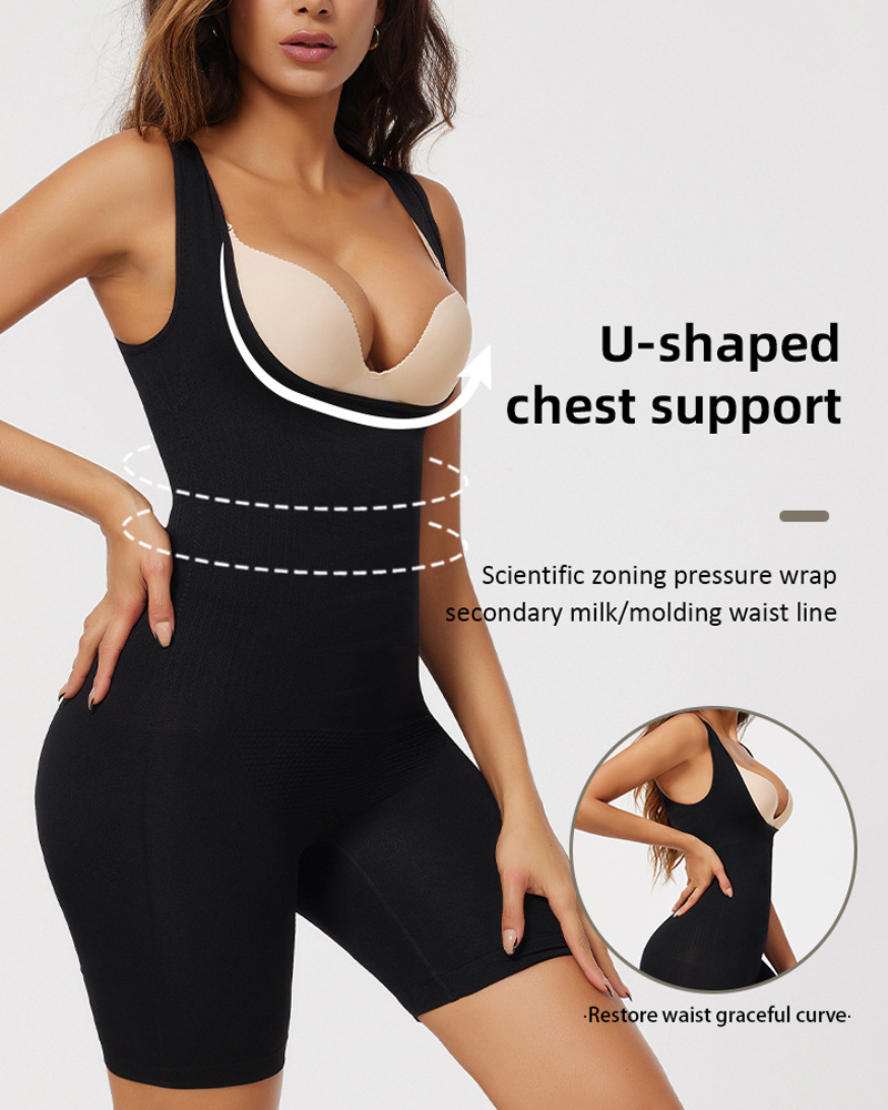 Plus Size Low-Cut Tummy Control And Hip Lifting Bodysuit