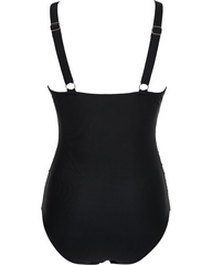 Mesh Panel High Waist Tummy Control One-Piece Swimsuit