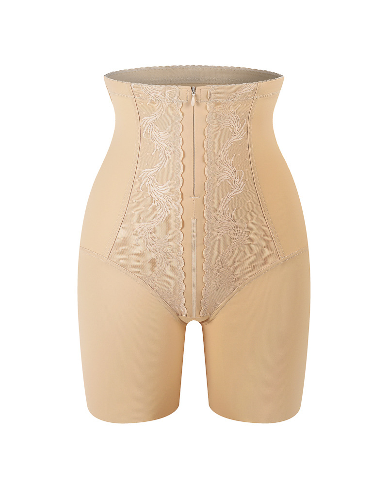 Tummy Control High Waist Shapewear With Zipper And Hook Closure