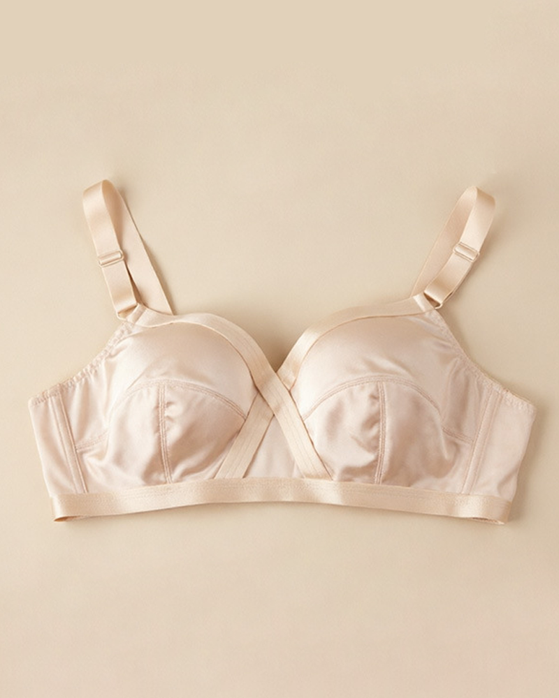 Satin Crisscross Strap Bra