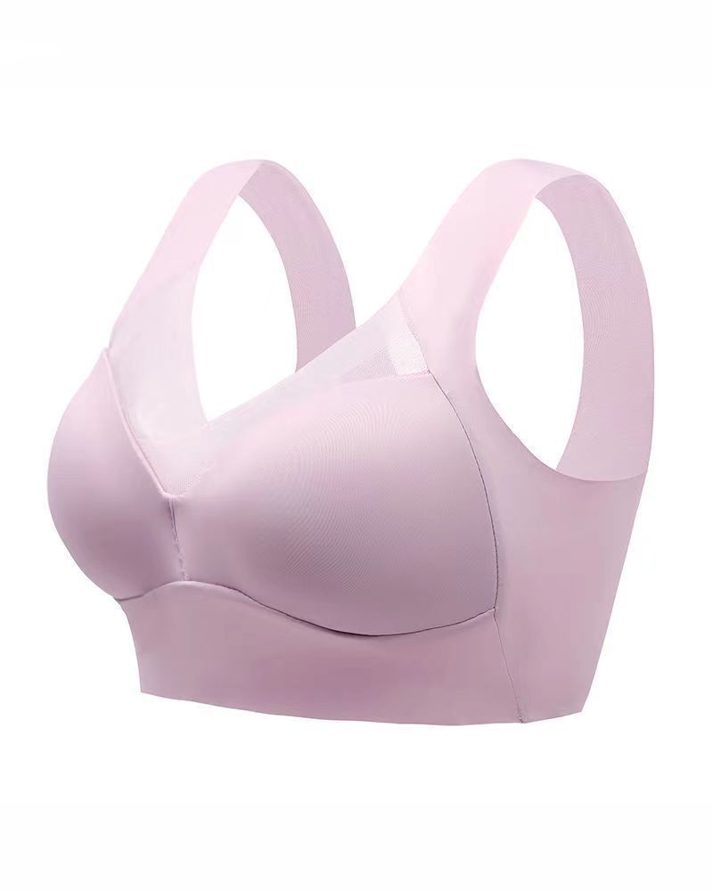 Ice Silk Seamless Wire-Free Push-Up Sports Bra