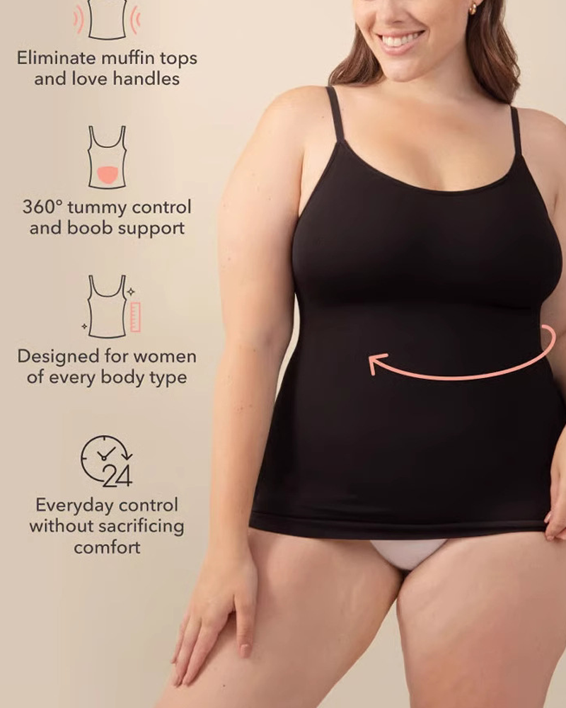 Seamless Breathable Crew Neck Tummy Control Shaping Camisole