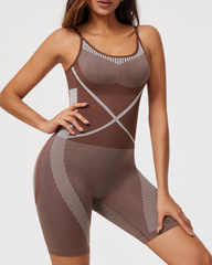 Cross-Knit Seamless Butt Lifting Shapewear Bodysuit