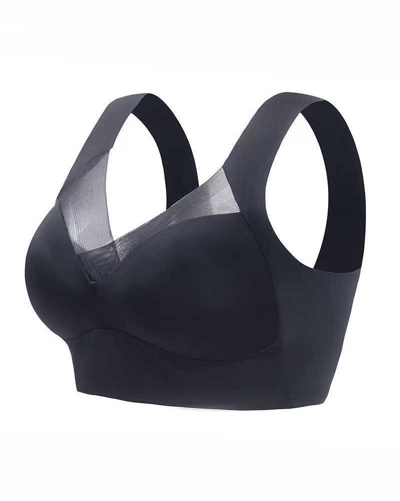 Ice Silk Seamless Wire-Free Push-Up Sports Bra