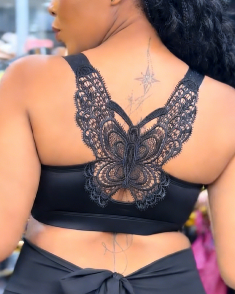 Front-Fastening Wire-Free Push-Up Anti-Sagging Butterfly Back Bra
