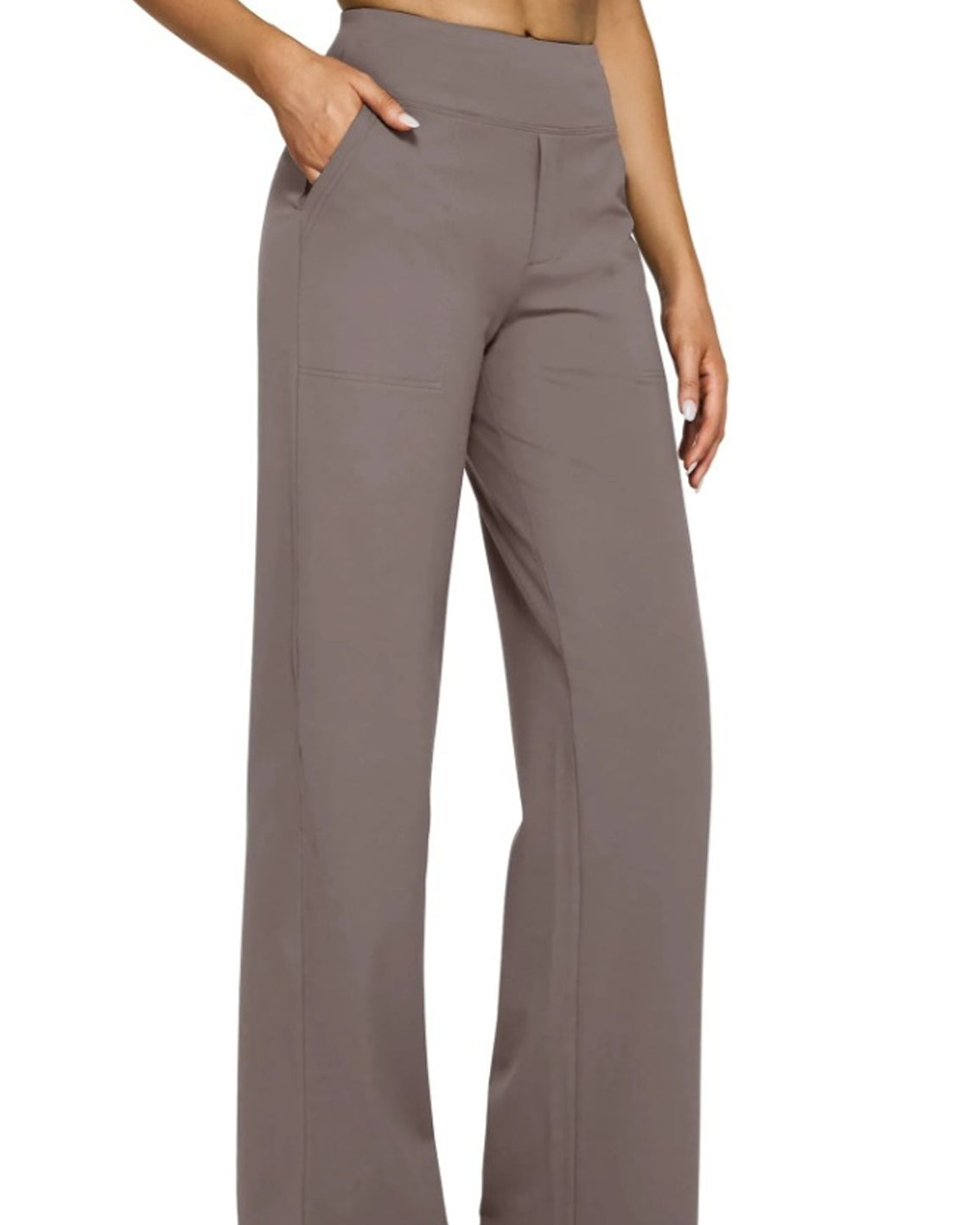 Casual High-Waisted Straight-Leg Yoga Pants with Loose Pockets | Comfort Fit