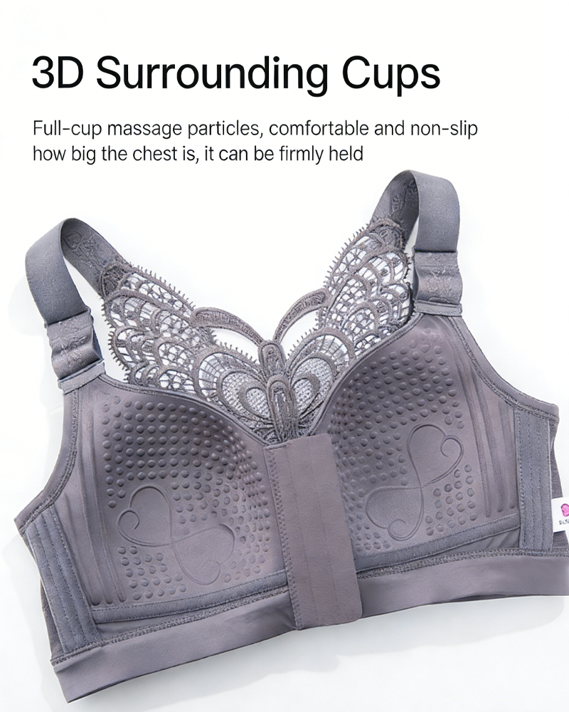 Front-Fastening Wire-Free Push-Up Anti-Sagging Butterfly Back Bra
