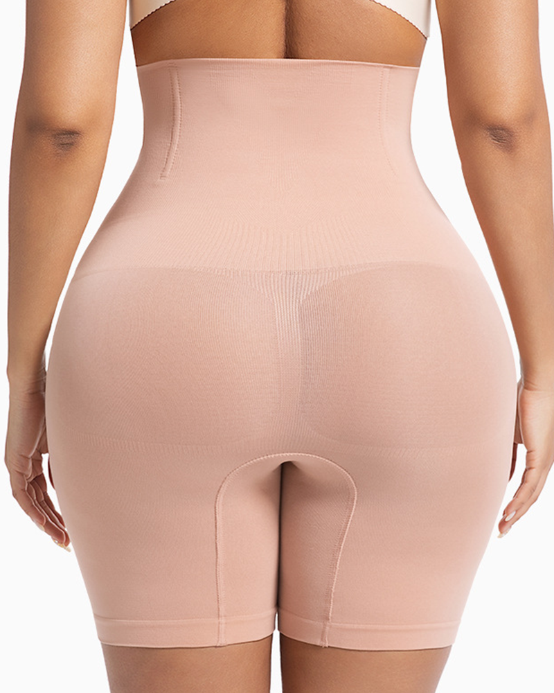 Women's High-Waisted Slim-Fit Shorts Seamless High-Waisted Hip-Lifting Waist-Cinching Tummy-Control Pants