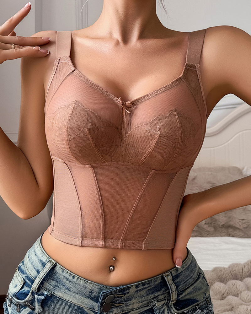 Lace Mesh Sheer Shapewear Top