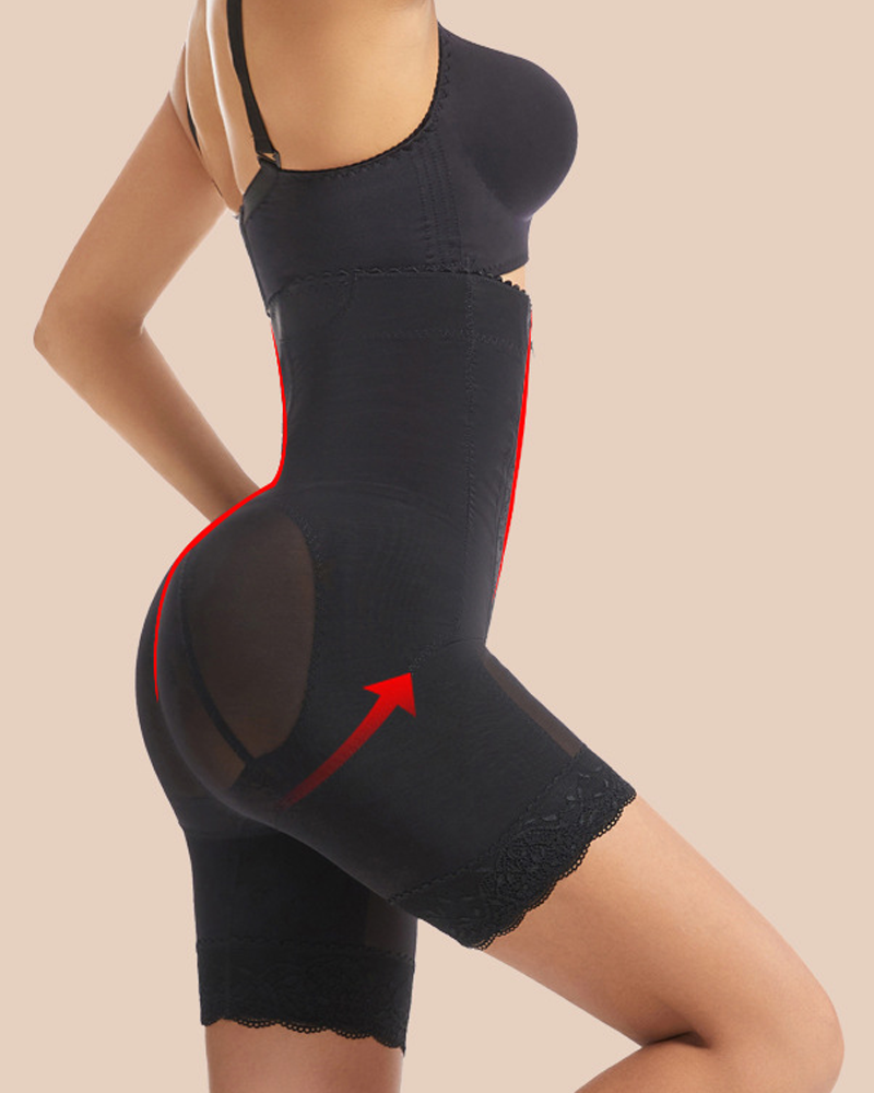 High Waist Zipper Tummy Control Shapewear Shorts