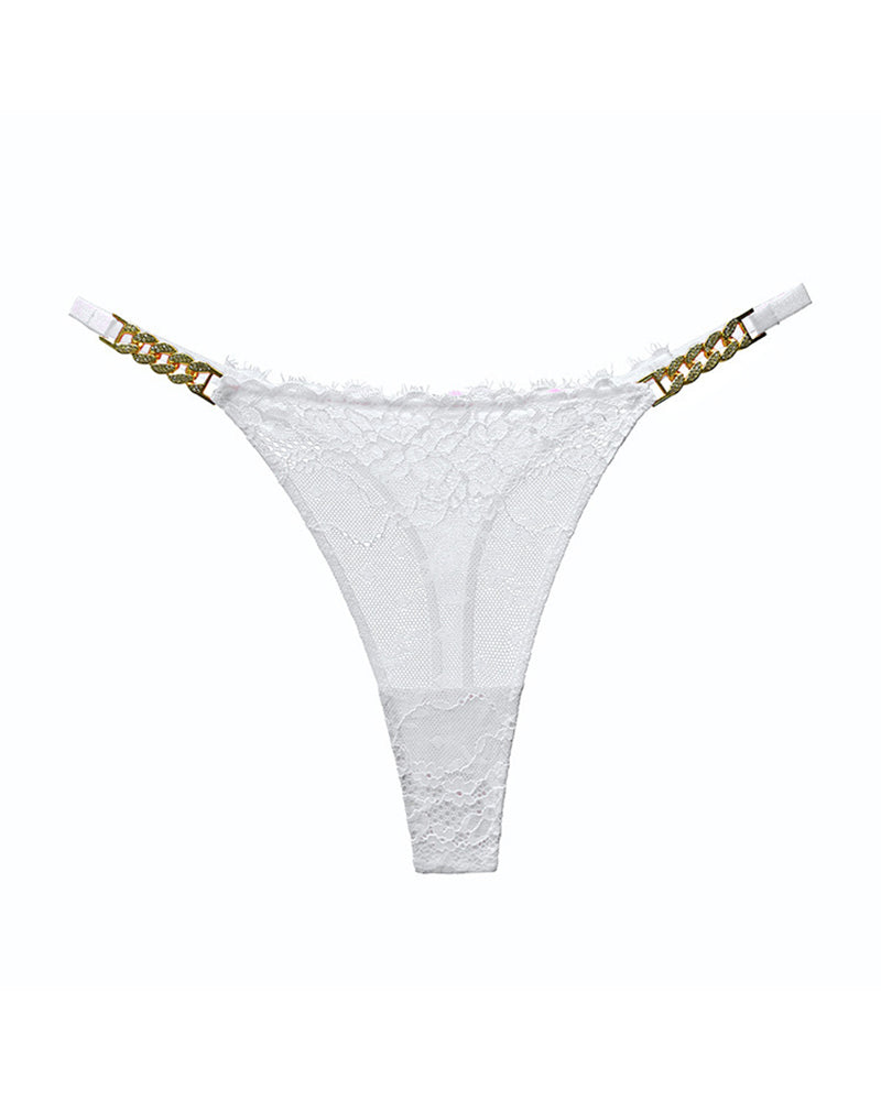 Sexy Rhinestone Metal Chain Women's Thong