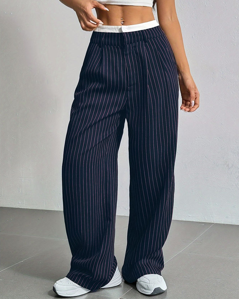 Simple Drape Loose Straight Pants