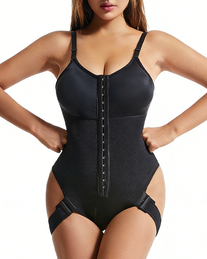 Tummy Control Butt Lifter Shapewear Bodysuit With Adjustable Hooks