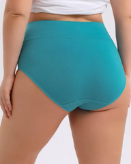 Plus-Size Pure Cotton High-Waisted Tummy Control And Hip-Hugging Underwear